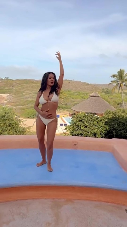 Salma Hayek on the cover of Sports Illustrated Swimsuit Mexico.
