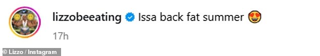 The star, who recently wowed fans with her weight loss , looked happy and at ease in the images, which she captioned: 'Issa back fat summer'