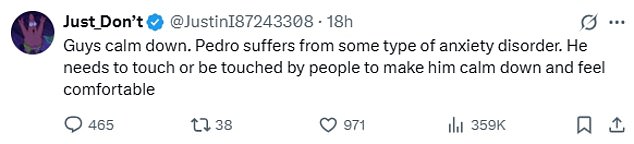 Fans were quick to point out that Vanessa is merely calming her co-star and good pal's troubles with anxiety