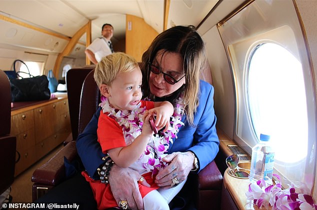 There wasn't any hint of Ozzy's dark stage person in the behind-the-scenes snaps with his granddaughters