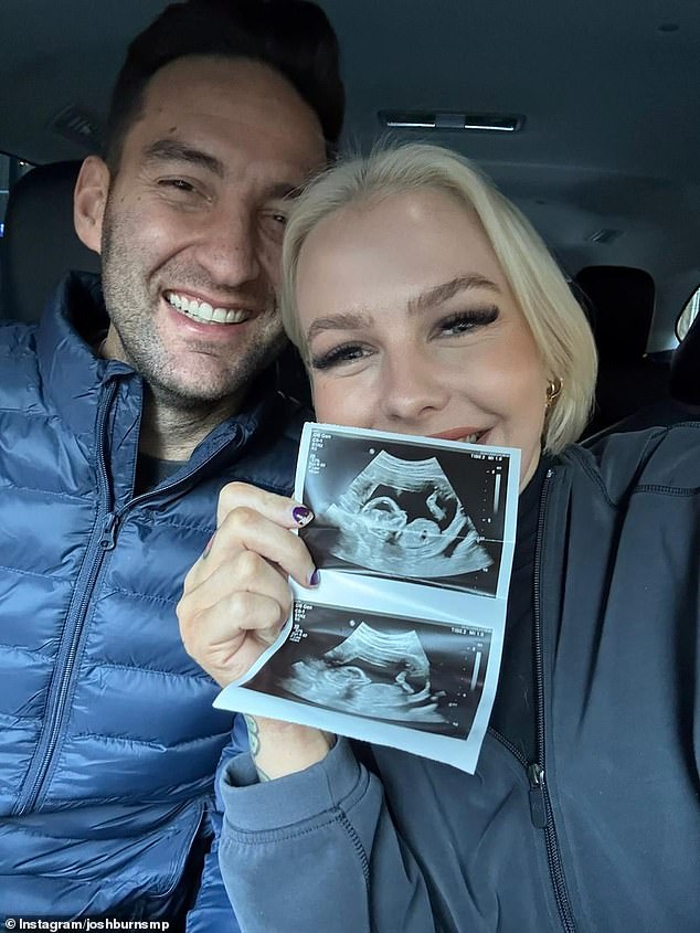 'Georgie and I are so excited to share with you that we're expecting a baby girl in the very first few days of 2026,' Burns wrote in the caption
