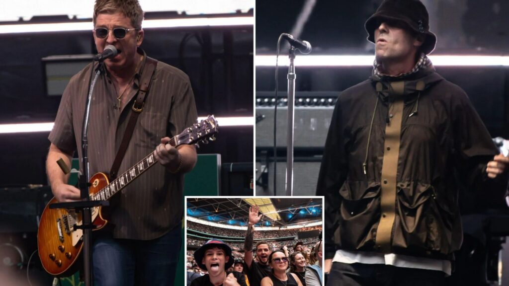 Incredible on stage footage shows thousands of Oasis fans going wild at sold out Wembley gig