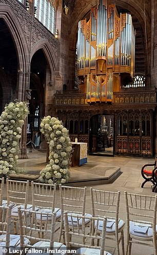 Elsewhere pictures showed the utterly stunning interior of the cathedral for the ceremony