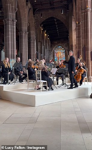 A small orchestra were also playing music for arrivals