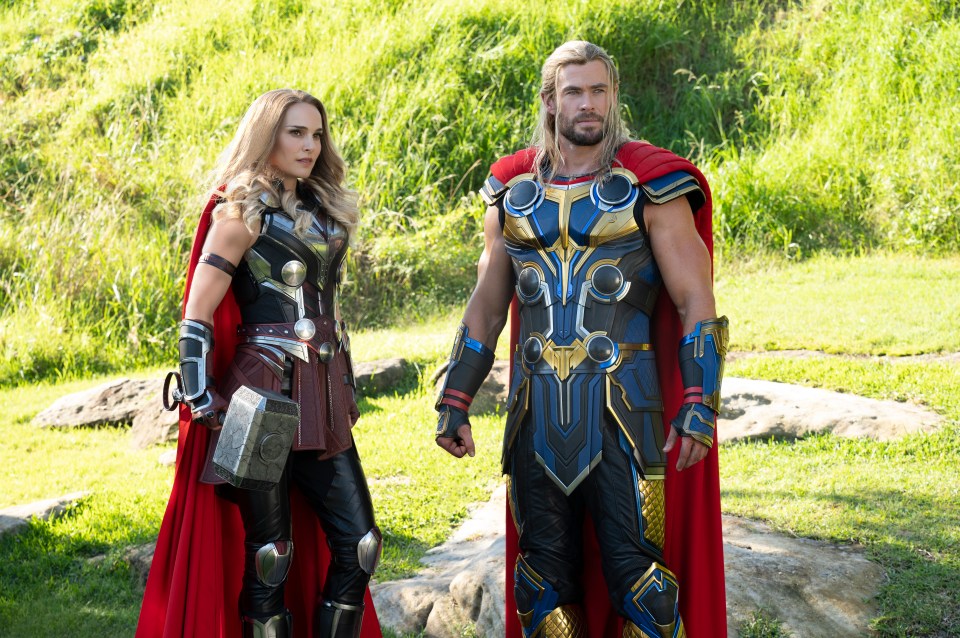 Mighty Thor and Thor in Marvel Studios' *Thor: Love and Thunder*.