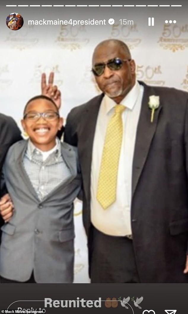 Maine shared an image of his late son and late father on Instagram Stories, saying they were now 'reunited;' Monday marked the two-year anniversary of Mack's father's passing