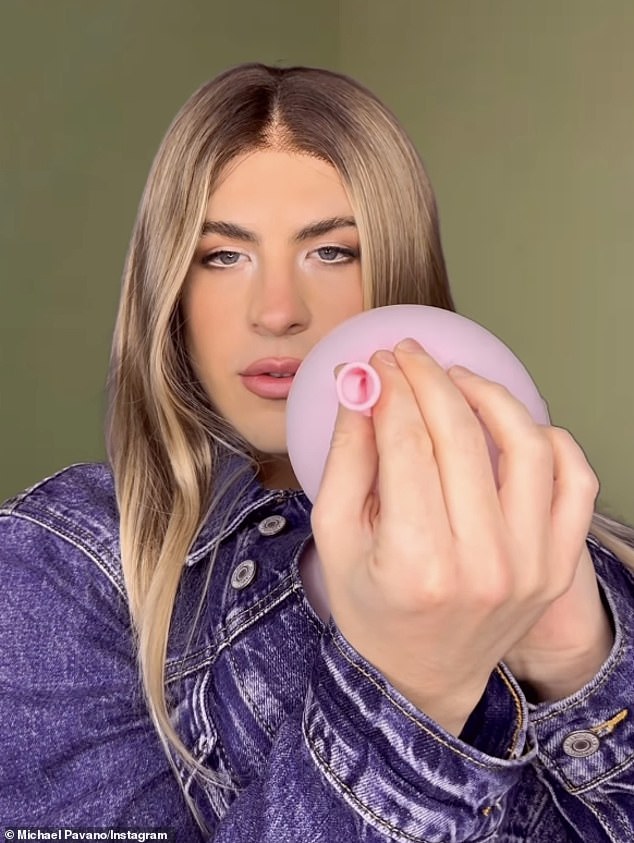 Pavano integrated physical gags like letting the air out of a balloon in the online skit