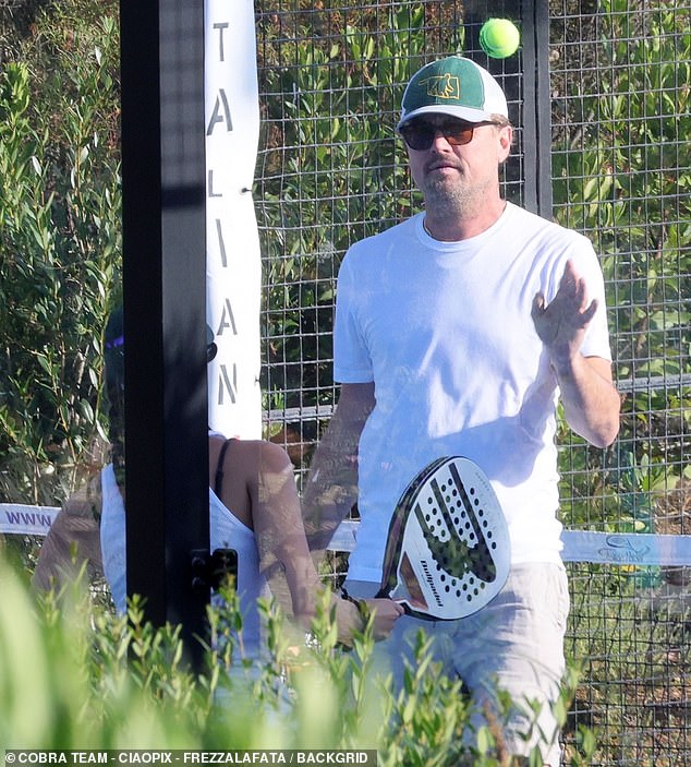 The Hollywood actor showcased his slimmer frame alongside his bikini-clad girlfriend as they soaked up the warm sun