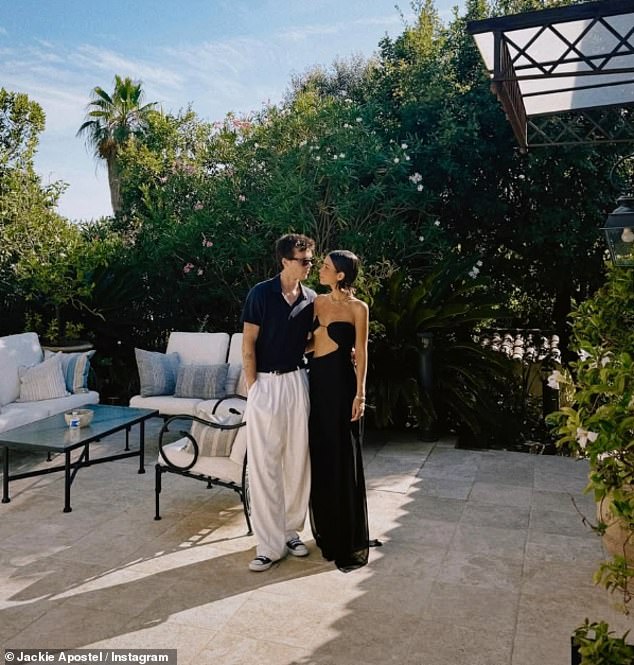 Taking to Instagram Jackie shares a string of snaps as she soaked up the French sun with hunky Cruz