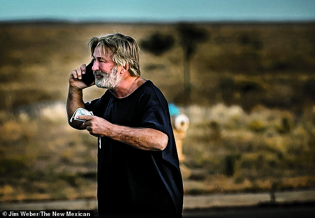 On October 21, 2021, a revolver used as a prop that Baldwin was holding discharged, killing Hutchins and injuring the film's director, Joel Souza. Baldwin said the deadly incident was an accident and claimed not to have pulled the trigger; he's pictured shortly after the shooting
