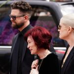 Heartbreaking moment Kelly and Jack Osbourne cling to mum Sharon as she’s overcome with grief at Ozzy memorial