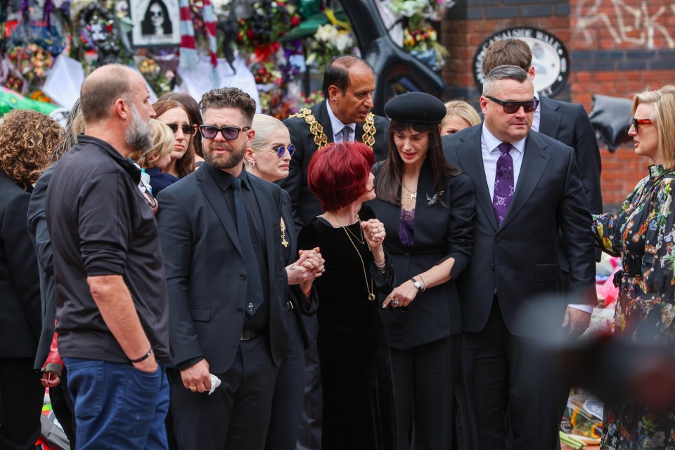 Ozzy Osbourne's family and friends at his funeral procession.