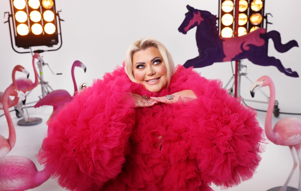Gemma Collins in a pink tulle dress for a Sky Mobile campaign.