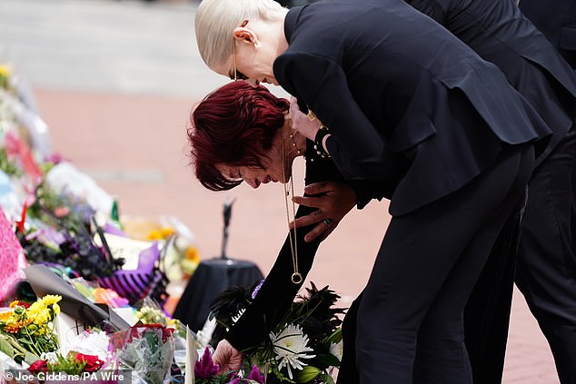 Ozzy Osbourne's widow Sharon and daughter Kelly added their own floral tributes