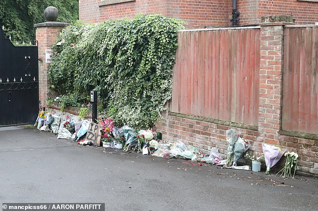 Mourners attended the private service today at Ozzy's Buckinghamshire mansion