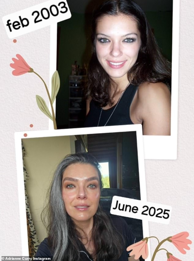 Adrianne took to Instagram this week to share a then-and-now photo that showed her just after her 2003 Top Model win, next to a more recent shot