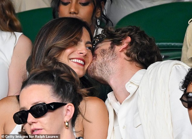 Andrew Garfield and Monica Barbaro appeared to confirm their romance at day seven of Wimbledon on Sunday