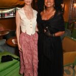 Anya Taylor-Joy put on a stylish display as she posed with Diana Ross at an intimate cocktail party at The Dorchester's Vesper Bar in London on Thursday