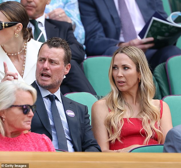 Lleyton Hewitt and his wife Bec Hewitt are enjoying a getaway to catch some of the world's most prestigious tennis matches. Both pictured