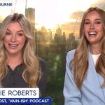AFL WAG Bec Judd (right) and co-host and pal Jessie Roberts (left) left Karl Stefanovic blushing with an X-rated comment on the Today show on Monday morning