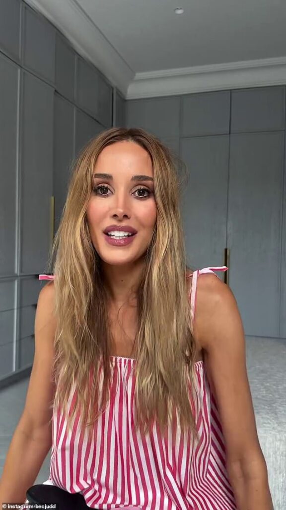 Bec Judd (pictured) has started making waves in the US after recently sharing the results of a beauty procedure she underwent in a bid to mimic Kardashian matriarch Kris Jenner, 69