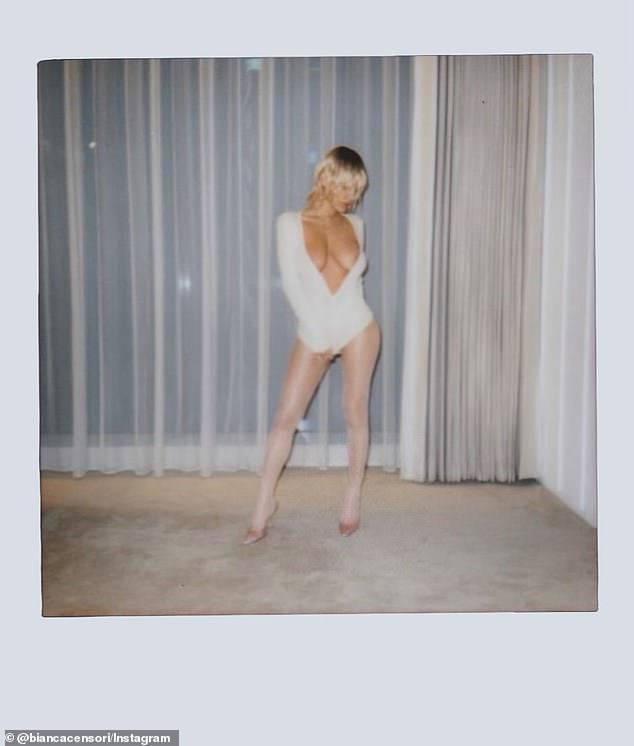 The day prior Bianca sent pulses racing in a plunging bodysuit