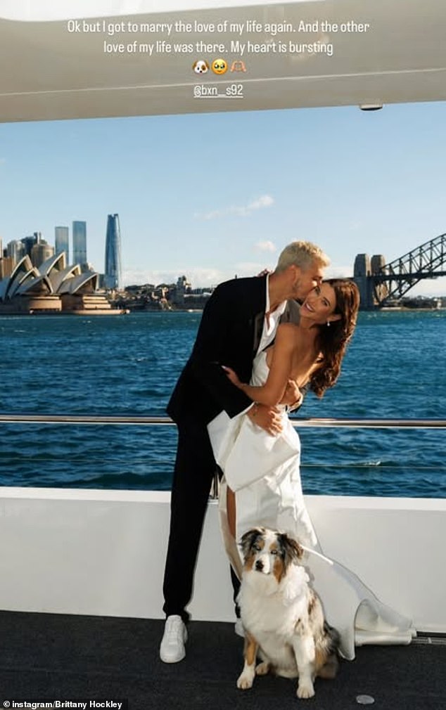 Brittany Hockley has married Swiss footballer Ben Siegrist for a second time in an intimate Sydney ceremony