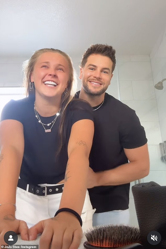 Chris Hughes made his girlfriend JoJo Siwa break down in tears of happiness on Thursday when he made a surprise comment about her appearance