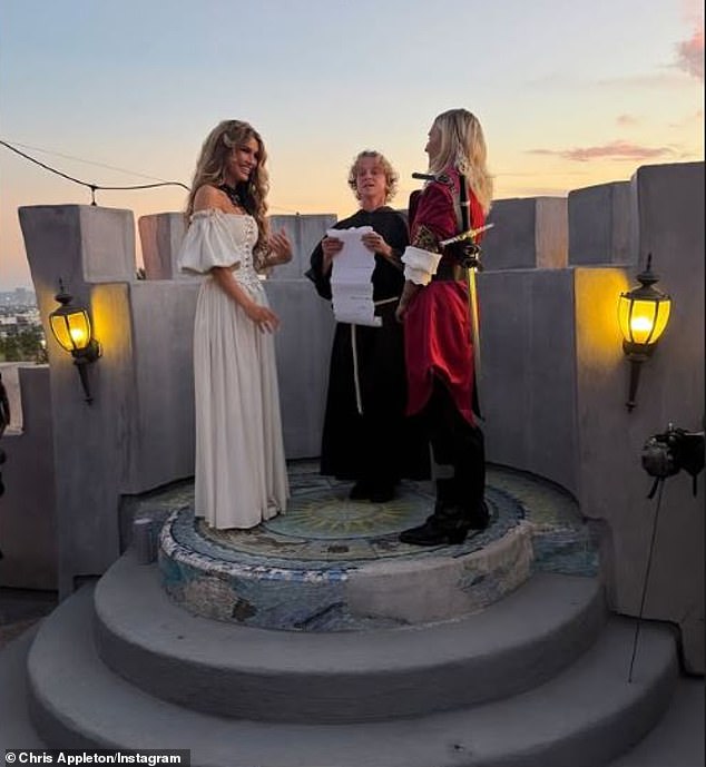 Selling Sunset star Chrishell Stause and partner G-Flip renewed their vows, yet again, during their fourth annual wedding ceremony held atop a castle in Los Angeles on Saturday
