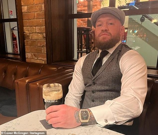 The trip took place just hours before Conor's Dublin pub went up in flames