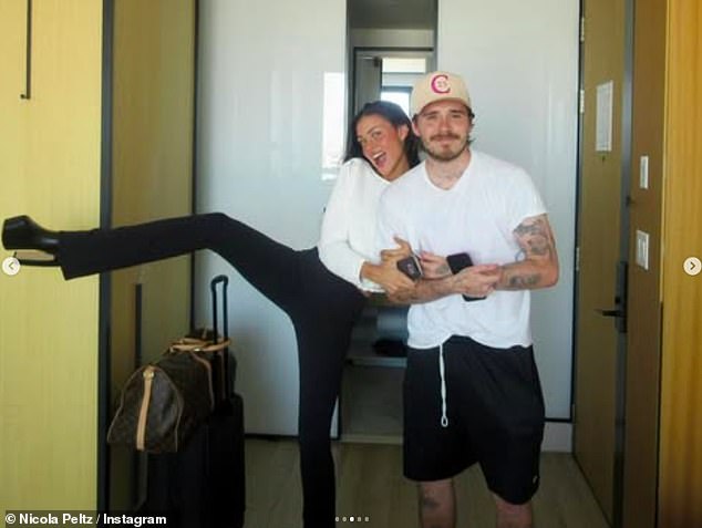 Meanwhile Brooklyn and wife Nicola Peltz, 30, seemingly snubbed the occasion as they took to Instagram with a slew of their own loved up snaps