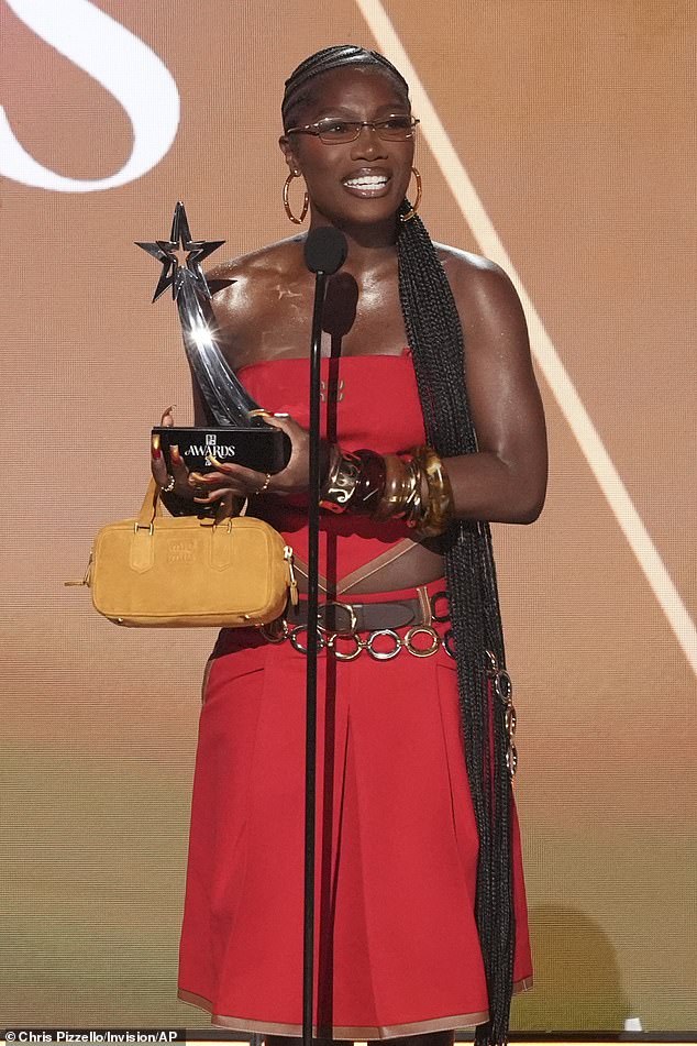 The rapper used her acceptance speech at the ceremony to addressing the protests in downtown Los Angeles over mass deportations and ICE raids