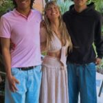 Heidi Klum was joined by sons Henry (left) and Johan (right) on Sunday as she made the most of soaring summer temperatures in Los Angeles