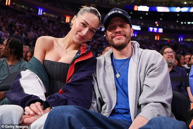 Pete Davidson, 31, and girlfriend Elsie Hewitt, 29, excitedly announced that they are expecting their first child together this week; seen in May in NYC
