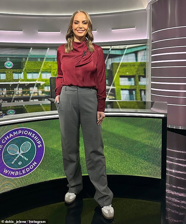 Jelena Dokic (pictured) showed off her slimmed-down figure as she kicked off Channel Nine's Wimbledon coverage on Tuesday