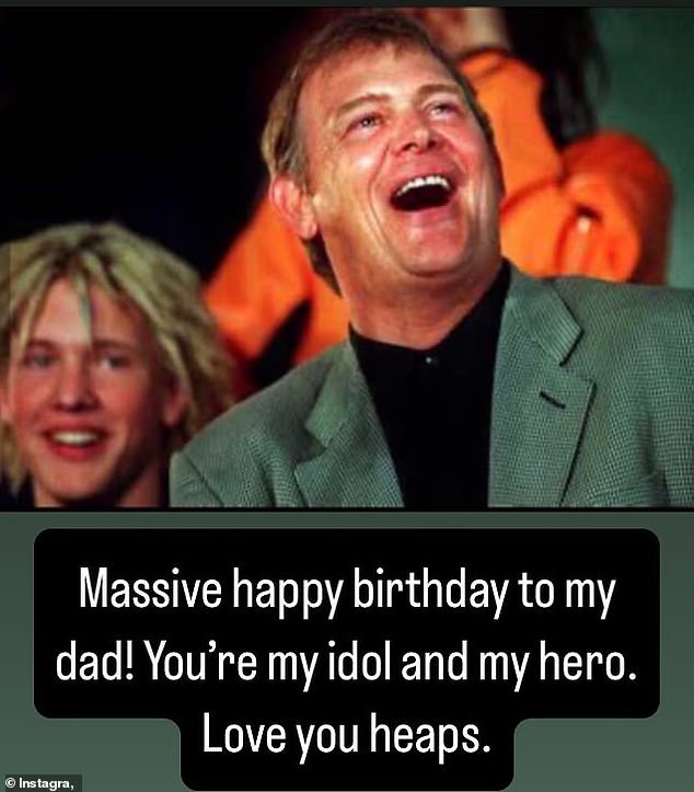 The actor, 45, posted a photo to Instagram of his iconic father alongside a sweet message