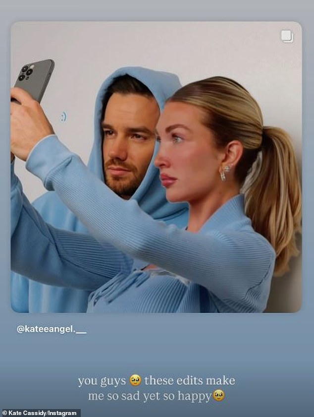 Liam Payne's girlfriend Kate Cassidy was overcome with emotion as fans sweetly edited the late star into her Instagram photos on Friday
