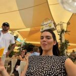 Kendall Jenner was spotted playing around with friends after her 'tone deaf' appearance at Jeff Bezos and Lauren Sànchez's wedding in Venice