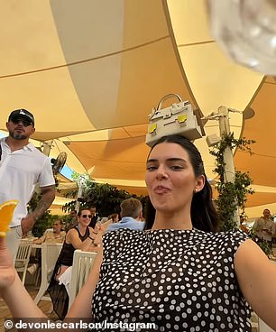 Kendall Jenner was spotted playing around with friends after her 'tone deaf' appearance at Jeff Bezos and Lauren Sànchez's wedding in Venice