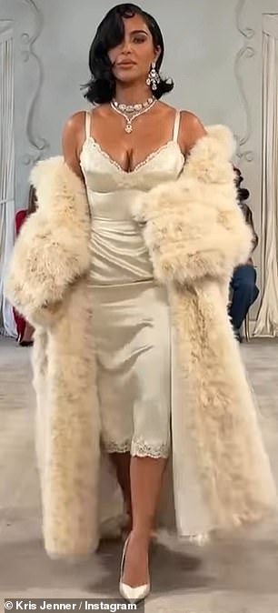 Her mother Kris Jenner proudly posted a video of Kim on the catwalk for Balenciaga at Paris Fashion Week - the brand's final show under designer Demna Gvasalia