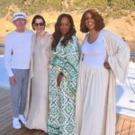 Kris Jenner, 69, and her new pal Oprah Winfrey, 71, cemented their friendship on a recent trip to Spain with Oprah's BFF Gayle King, 70; pictured in Mallorca with David Geffen (L)