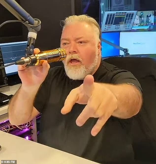 An irate Kyle Sandilands sensationally stormed off his radio show on Wednesday after being dumped from the airwaves