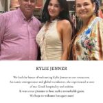 Shortly after Kylie Jenner dined at Tassia Restaurant in the Greek village of Fiscardo on July 12, owners Polychronis Dendrinos (L) and Tassia Dendrinou (R) proudly posted about the 'true honor' of hosting the 'iconic entrepreneur and global trendsetter'