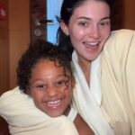 Kylie Jenner, 27, showed off her bare face in a sweet makeup tutorial with daughter Stormi, seven, as she revealed the lesson she taught her little one about natural beauty