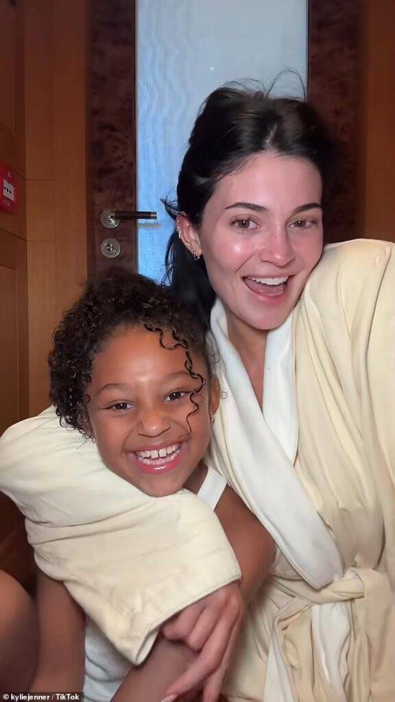 Kylie Jenner, 27, showed off her bare face in a sweet makeup tutorial with daughter Stormi, seven, as she revealed the lesson she taught her little one about natural beauty