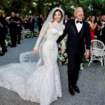 Lauren Sanchez 's wedding dress has reportedly been stolen by an elegantly dressed party crasher just days after she tied the knot in extravagant three day celebrations in Venice