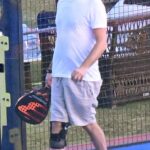 Leonardo DiCaprio, 50, sported a knee brace while enjoying a padel match with his model girlfriend Vittoria Ceretti during their lavish Italian getaway on Sunday