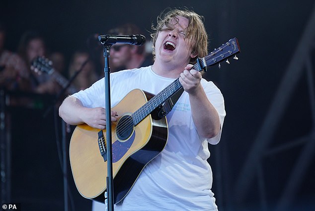 Lewis left unable to finish his set at Glastonbury in 2023 after struggling with Tourette's (pictured in 2023)