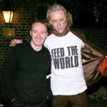 Midge Ure pictured with Bob Geldof in November 2004. They both organised mega concert Live Aid in 1985