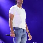 Country star Luke Bryan was hit in the face by a flying object while performing at the North Dakota State Fair on Saturday; seen on 2025